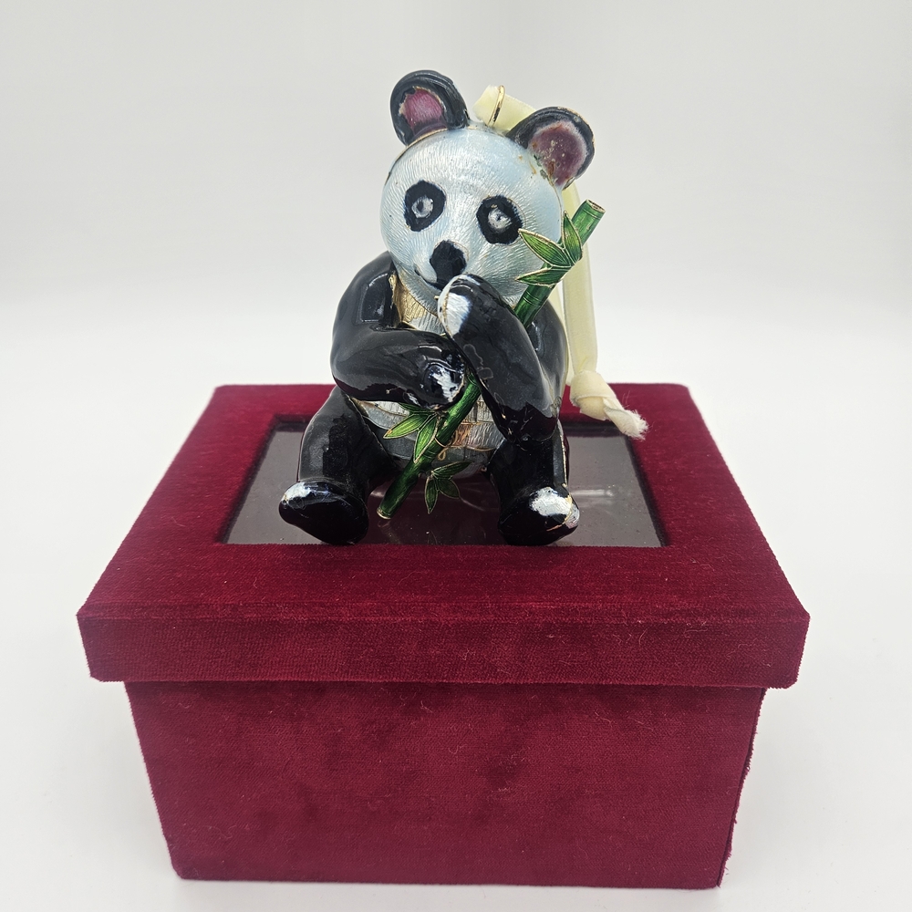 Cloisonne Panda Figurine Ornament